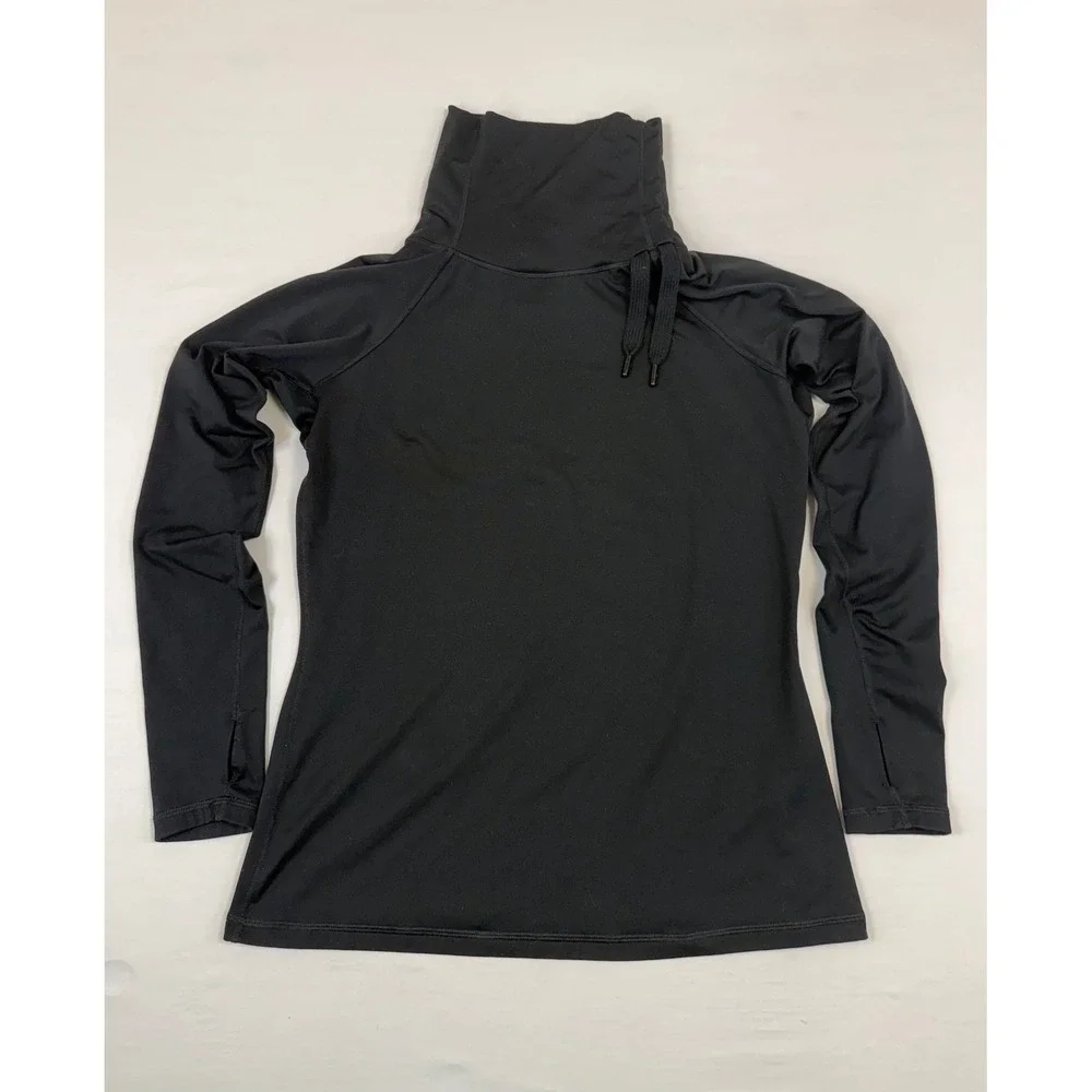 Nike Pro Womens XL Black Funnel Neck Long Sleeve Thumbhole Base‎ Layer Top
